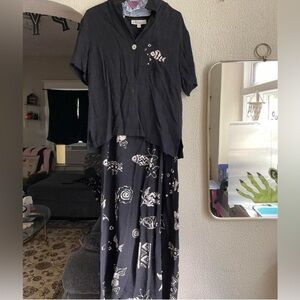 Dressbarn Black and White Dress and Cardigan